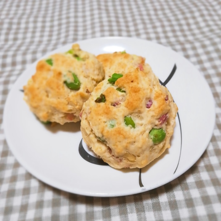 発酵なし！枝豆とベーコンのお豆腐パン